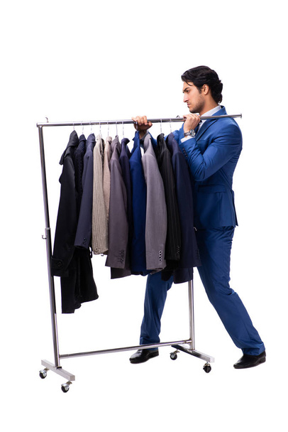 Joven hombre de negocios guapo en concepto de ropa  - Foto, Imagen