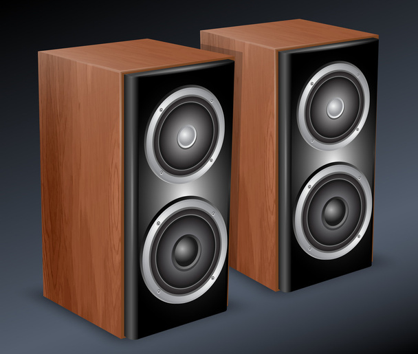 Alto-falantes de áudio de madeira. Ilustração vetorial
 - Vetor, Imagem