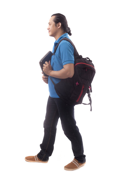 Young Student Walking Forward Isolated on White - Foto, afbeelding