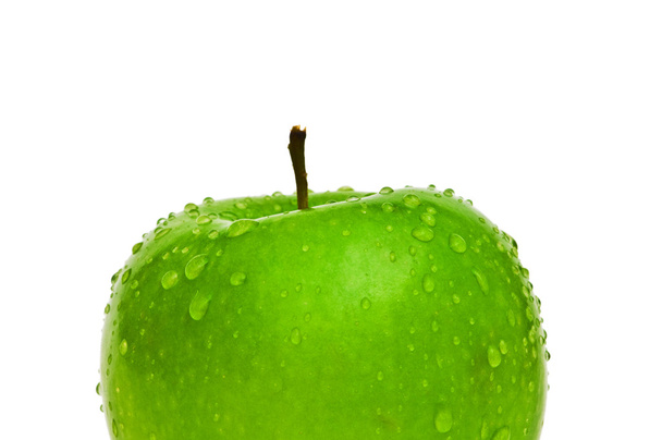 Green apple with dew isolated - Photo, Image