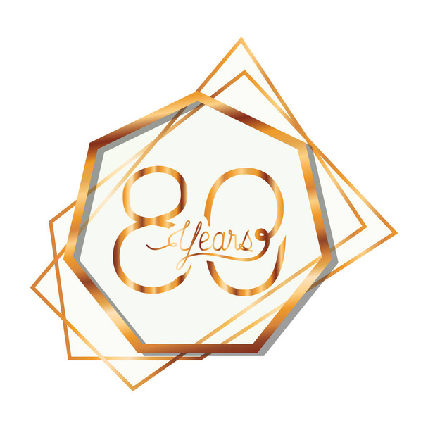 number 80 for anniversary celebration card icon - Vector, Image