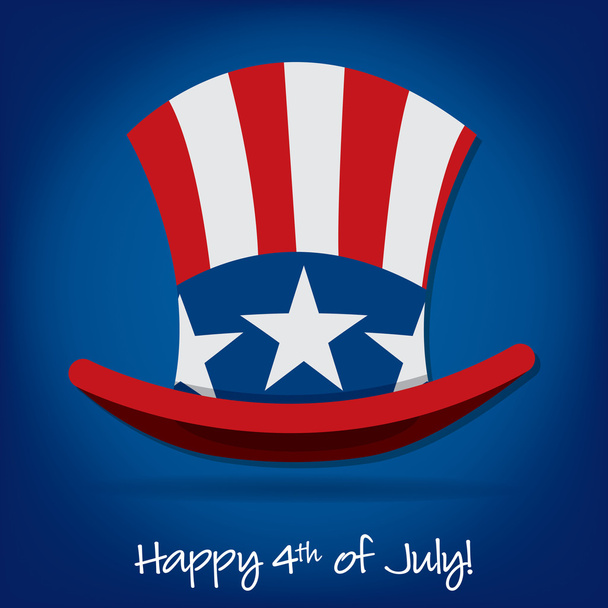 Patriotic Uncle Sam hat 4th of July card in vector format. - Διάνυσμα, εικόνα