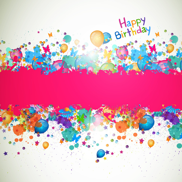 Happy Birthday Greeting Card - Vector, Image