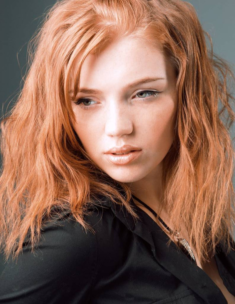 fashion portrait  a red hair sexy woman, studio shot - 写真・画像