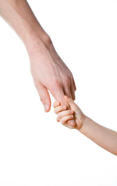 children and man hands isolated on white - Foto, Imagem
