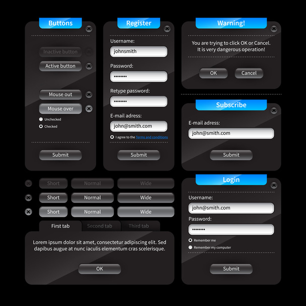Interface elements. Useful for software, web and infographic design - Vetor, Imagem