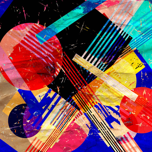 Watercolor unusually color abstract geometric super background - Foto, immagini
