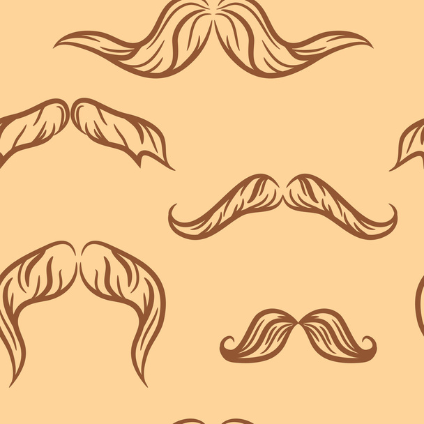 Seamless pattern n.doodle mustache set
 - Вектор,изображение
