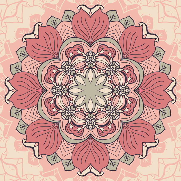 abstraktes kreisförmiges Blumenmuster - Vektor, Bild