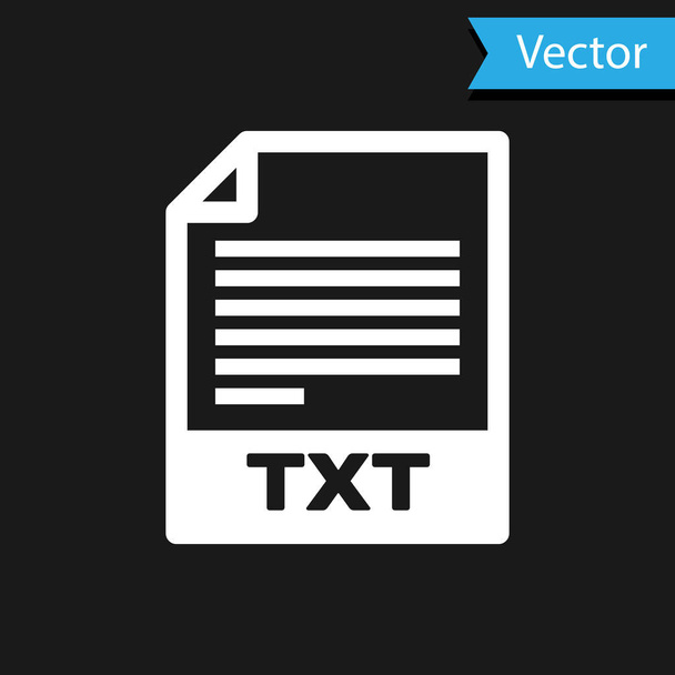 Ícone de documento de arquivo branco TXT. Baixar ícone de botão txt isolado no fundo preto. Símbolo de extensão de ficheiro de texto. Ilustração vetorial
 - Vetor, Imagem