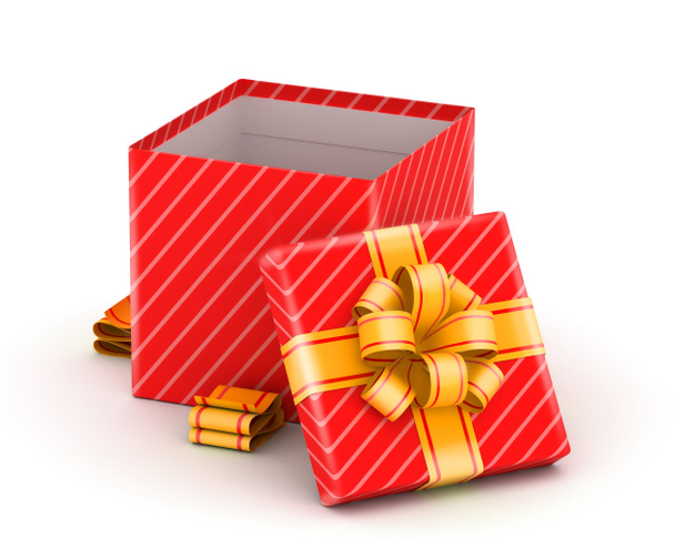 Caja de regalo roja abierta
 - Foto, imagen