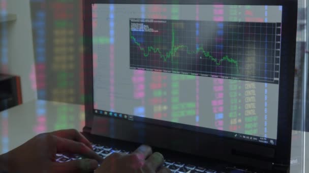 Бізнесмен зі статистичним графом індексу даних, графом аналізу концепції фінансових, біржових та фондових даних фондового ринку
 - Кадри, відео