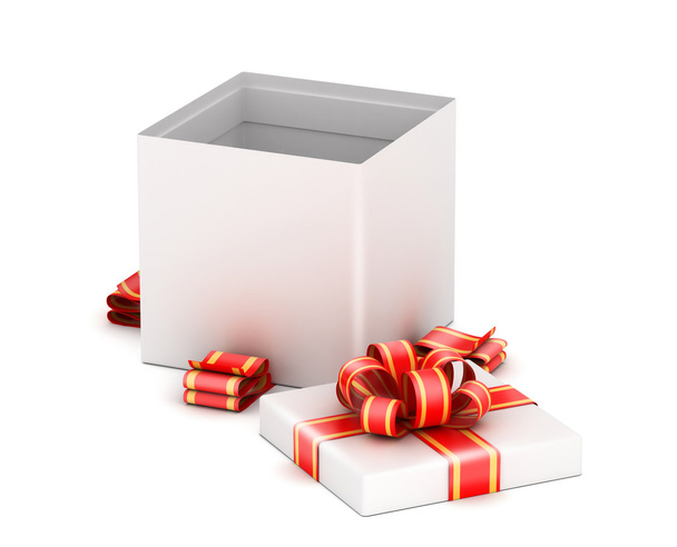 Caja de regalo blanca abierta - Foto, imagen