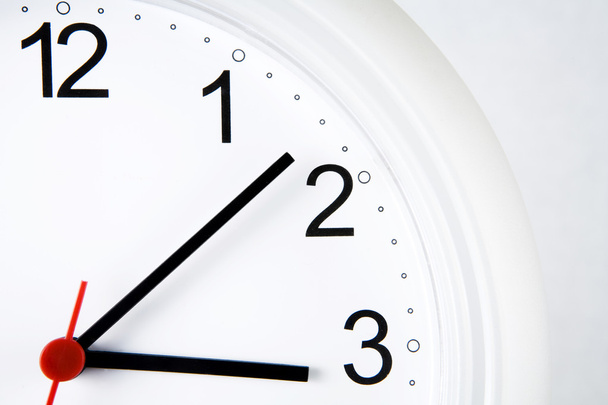 Close up view of big wall clock on white back - Photo, Image