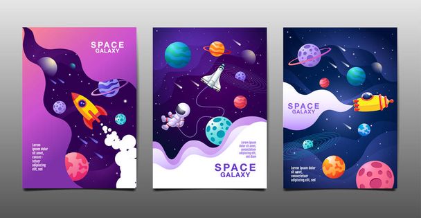set of banner templates. universe. space. space galaxy, design.  - Vector, Image