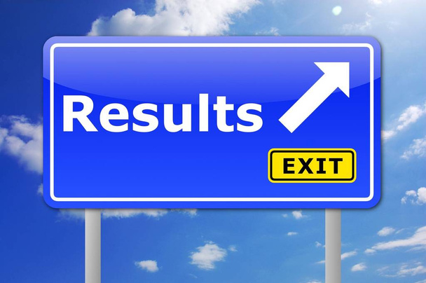 business results concept with road sign illustration - Photo, image