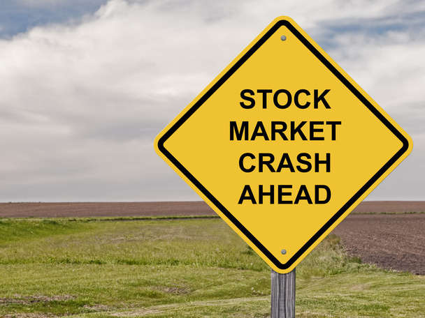 Caution Sign - Stock Market Crash Ahead - Photo, Image