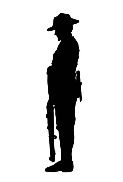 Silhouette di soldato che rende omaggio, Vector
 - Vettoriali, immagini