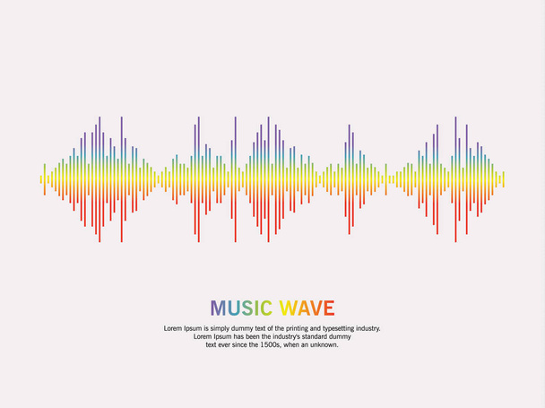 Muzyka fala gracz logo. Audio kolorowy element korektora - Zdjęcie, obraz