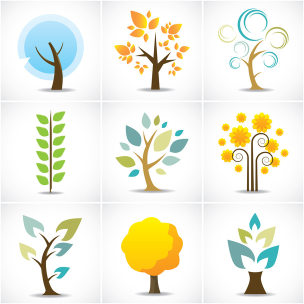 Abstract Tree Icons - Vector, Image