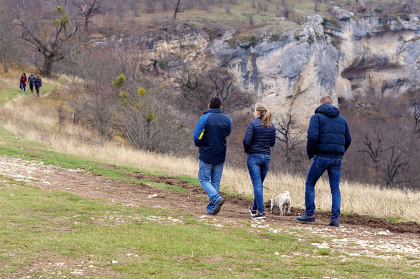 People taking walks in the fresh air in nature. - Foto, imagen