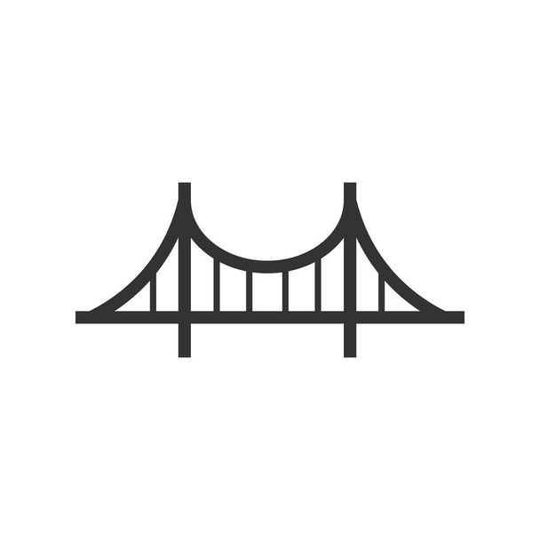 Düz stilde köprü işareti simgesi. Asma köprü vektör illüstrasyon o - Vektör, Görsel