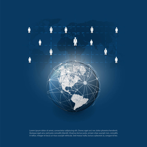 Networks - Business Connections - Social Media Concept Design  - Vector, Imagen