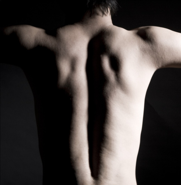 Back view of muscular man - 写真・画像