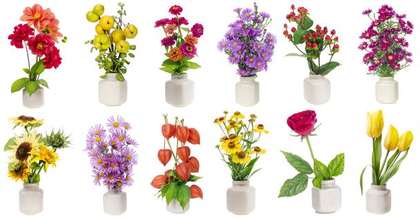 conjunto de buquês floral minimalista
 - Foto, Imagem