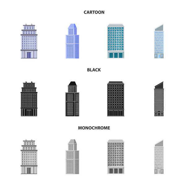 Vector illustration of municipal and center icon. Collection of municipal and estate   stock symbol for web. - Vector, Image