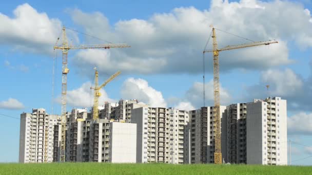 bouw van meerdere verdiepingen gebouwen met de toepassing van cranes.time vervallen - Video