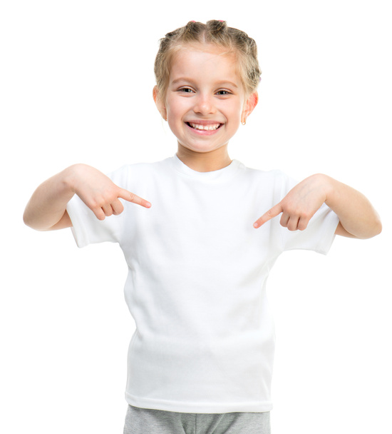 little girl in white t-shirt - Fotó, kép