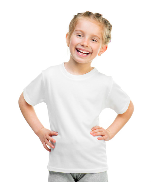 little girl in white t-shirt - Photo, Image