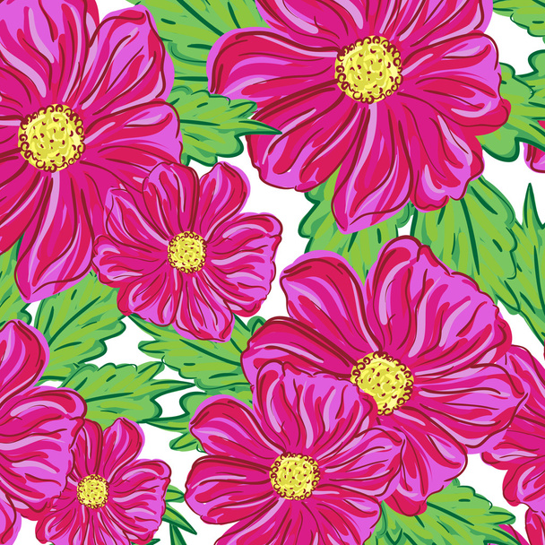 nahtloses Muster roter Blumen - Vektor, Bild