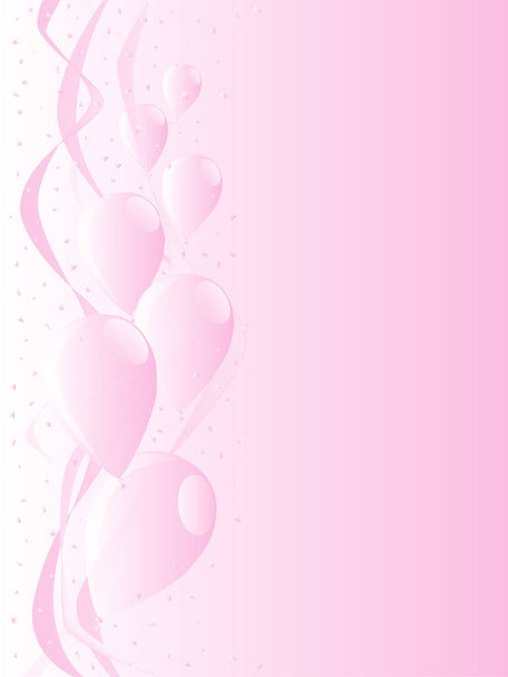 Pink balloons, confetti and streamers, a party image. - Photo, image