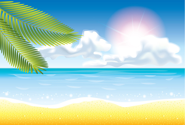 夏のビーチの背景 - ベクター画像