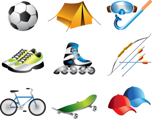 Conjunto de ícones desportivos
 - Vetor, Imagem