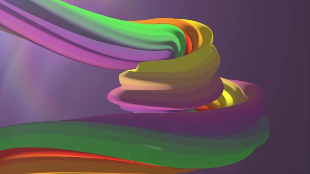 Miękkie kolory 3D ilustracja kolor kolorowy kształt obraz nowy powszechnej radosny streszczenie tło zakrzywione wyobrażenie - Zdjęcie, obraz