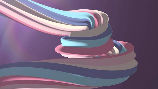 Yumuşak renkler 3d render kavisli marshmallow şeker soyut şekil illüstrasyon arka plan yeni kalite evrensel renkli neşeli 4k stok görüntü - Fotoğraf, Görsel