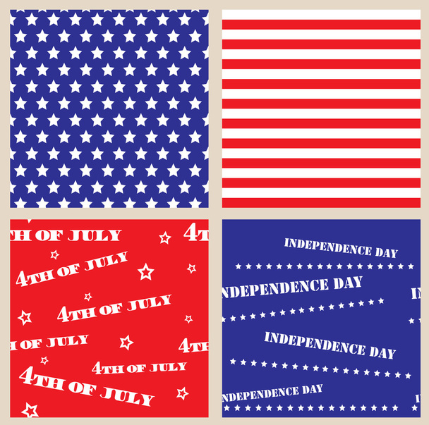 Set of seamless textures with USA Independence Day - Διάνυσμα, εικόνα