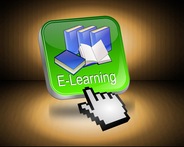 E-Learning Button with Cursor - Photo, Image