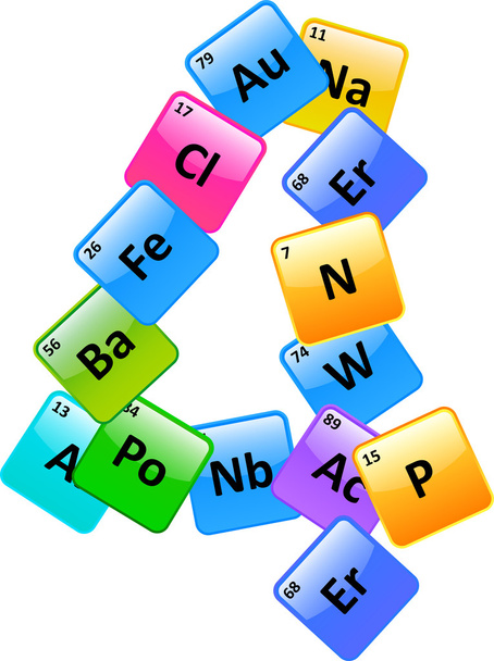 Periodic Table Number 4 - Vector, Image