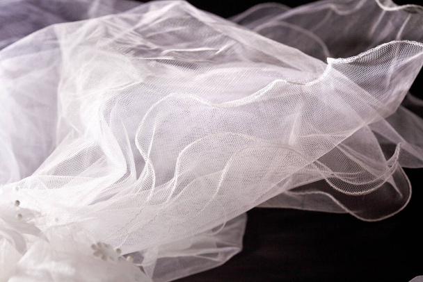 macro picture of veil over black - 写真・画像