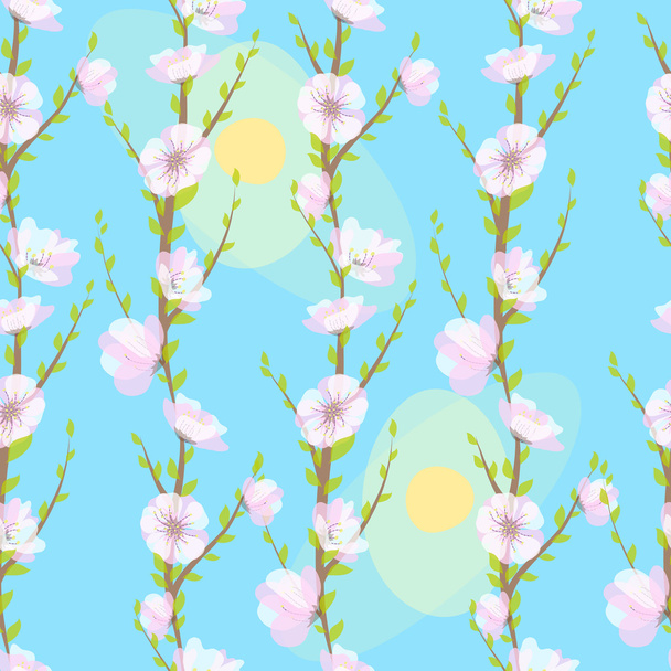 Vector seamless pattern with blossom tree - Vettoriali, immagini