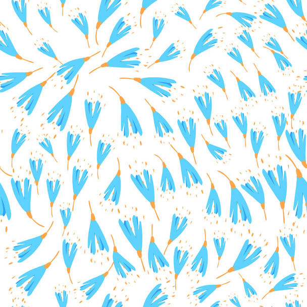 Seamless pattern with little blue flowers (bluebells) - Vettoriali, immagini