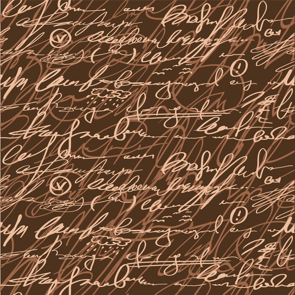 Elegancia marrón sin costuras patrón de escritura a mano
 - Vector, imagen
