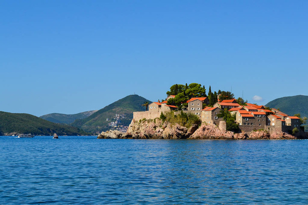 Saint Stephen's Island, Montenegro 14 september 2017: Sveti Stefan (St. Stefan) island in Adriatic sea, Montenegro - Photo, Image