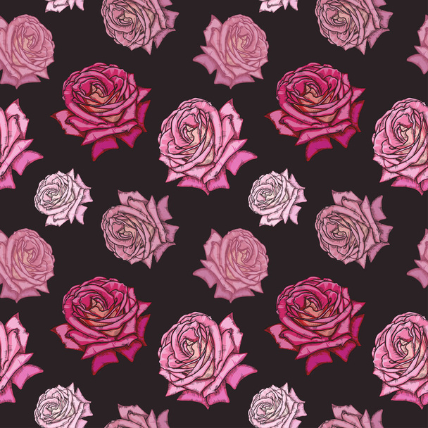 roses seamless pattern - Vector, imagen