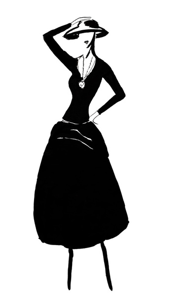 robe d'été sombre avec une jupe moelleuse dans 50e
 - Photo, image