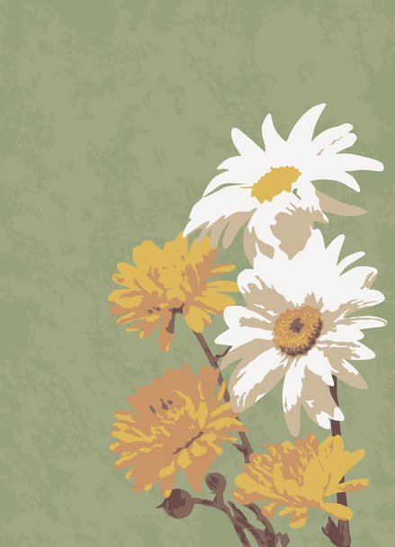 花の花束の古いイラスト - ベクター画像